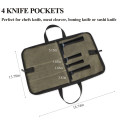 Wessleco Custom Chef Knife Bag Canvas Material Portable Knife Storage Case with 4 Slot Chef Knife backpack